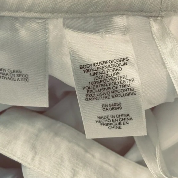 Nine West NWT Slouchy Cyndi white linen wide leg lagenlook trouser pant size 16 - Picture 5 of 16